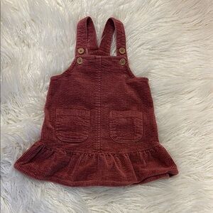 Charming Corduroy Pinafore Dress for Kids - Rosewood